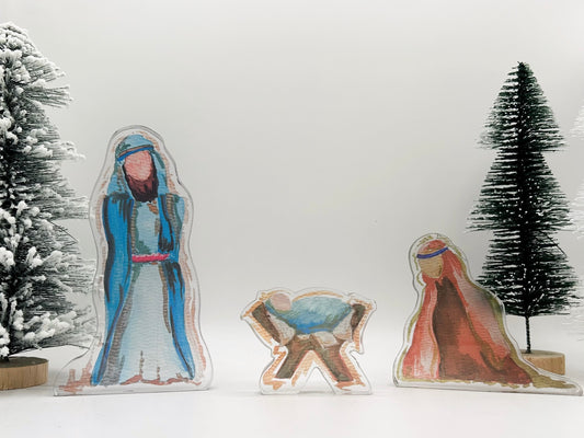 Acrylic Nativity 3 Piece Set