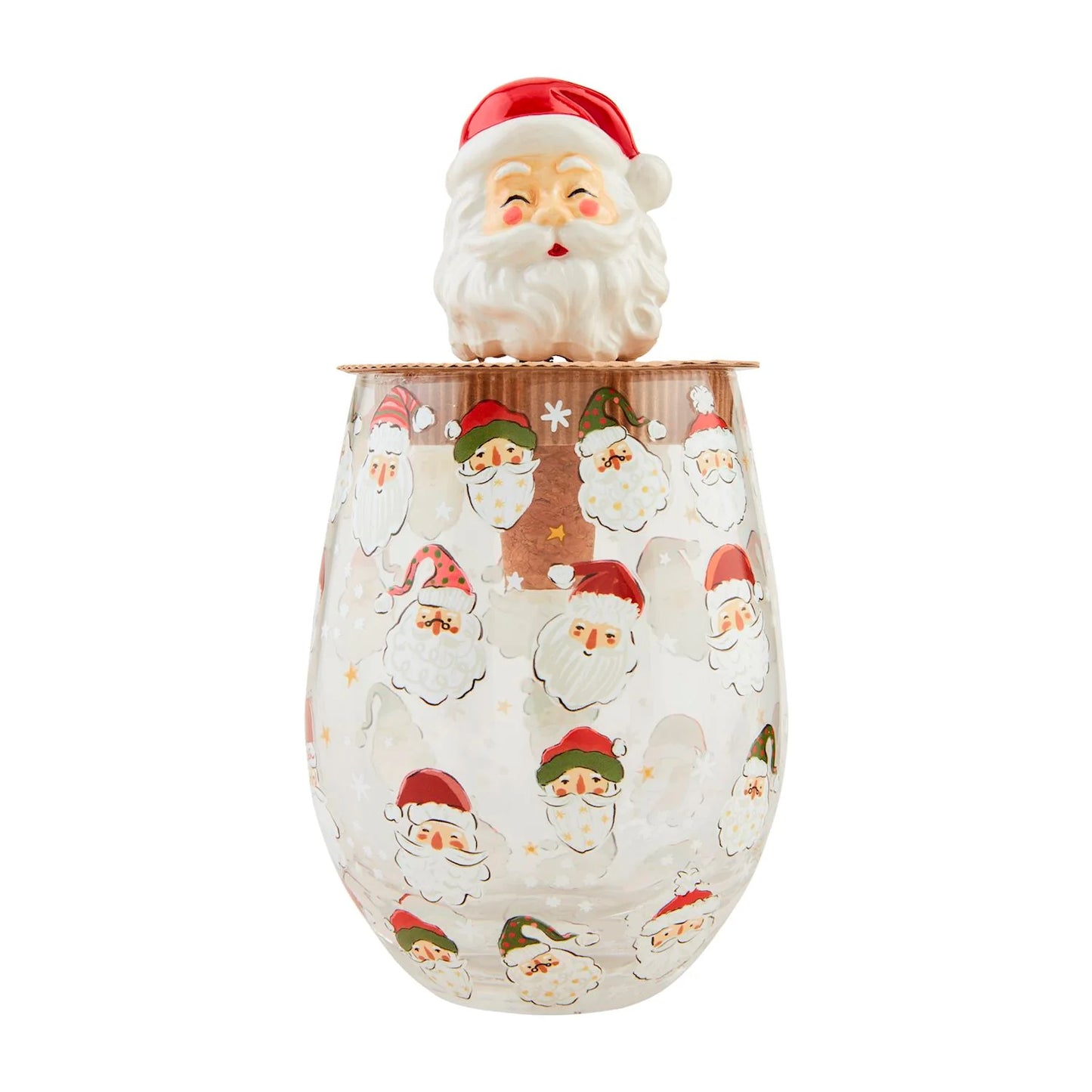 Santa Christmas Wine Glass