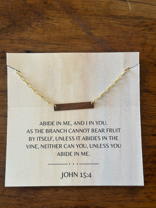 Abide Scripture Necklace