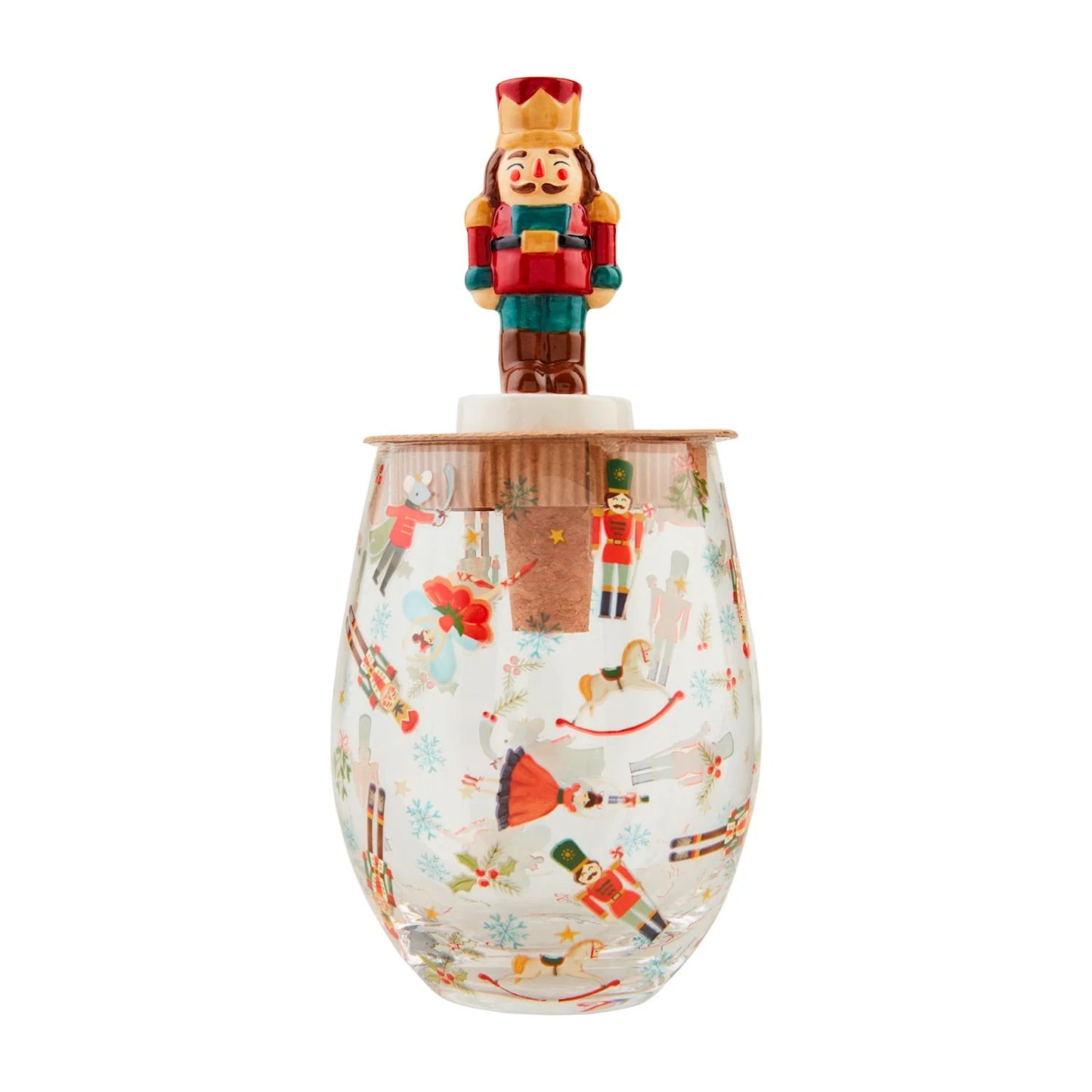 Nutcracker Christmas Wine Glass