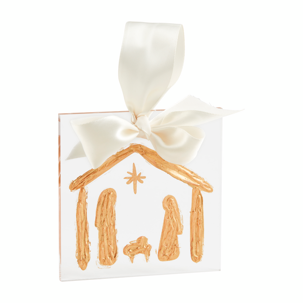 Nativity Gold Acrylic Ornament