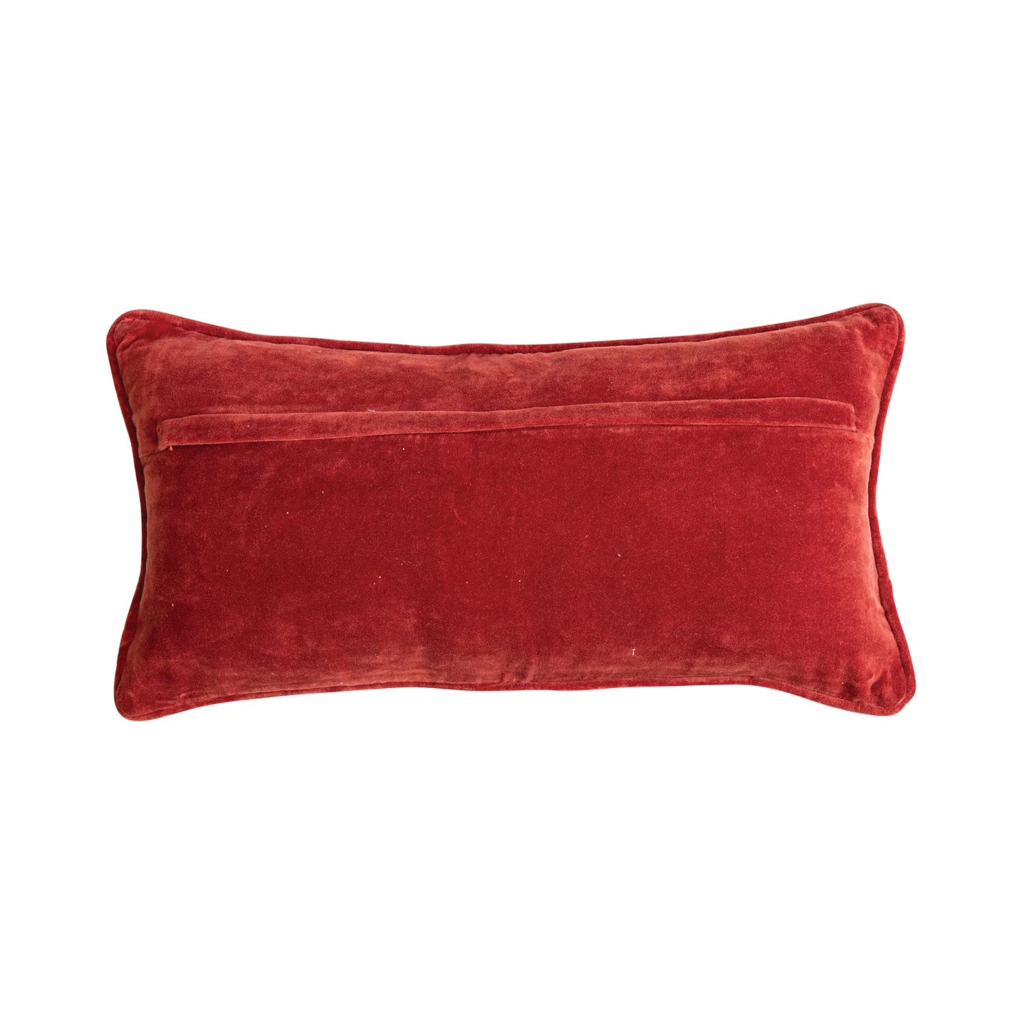 Cotton Printed Lumbar Velvet Pillow w/ Family