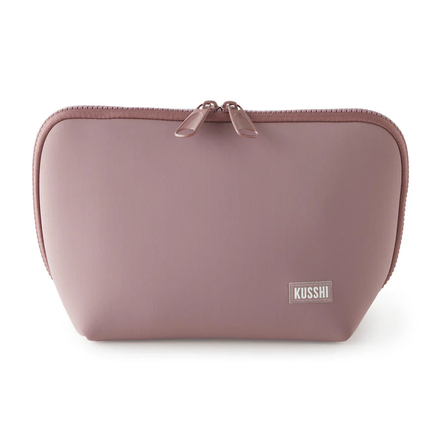 Neoprene Makeup Bag Mauve w/ Stone Interior