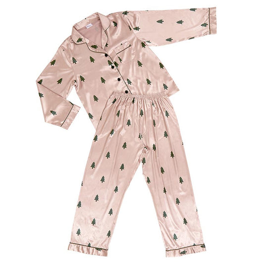 Woodland Tree Full-Length PJ set- BLUSH AND GREEN