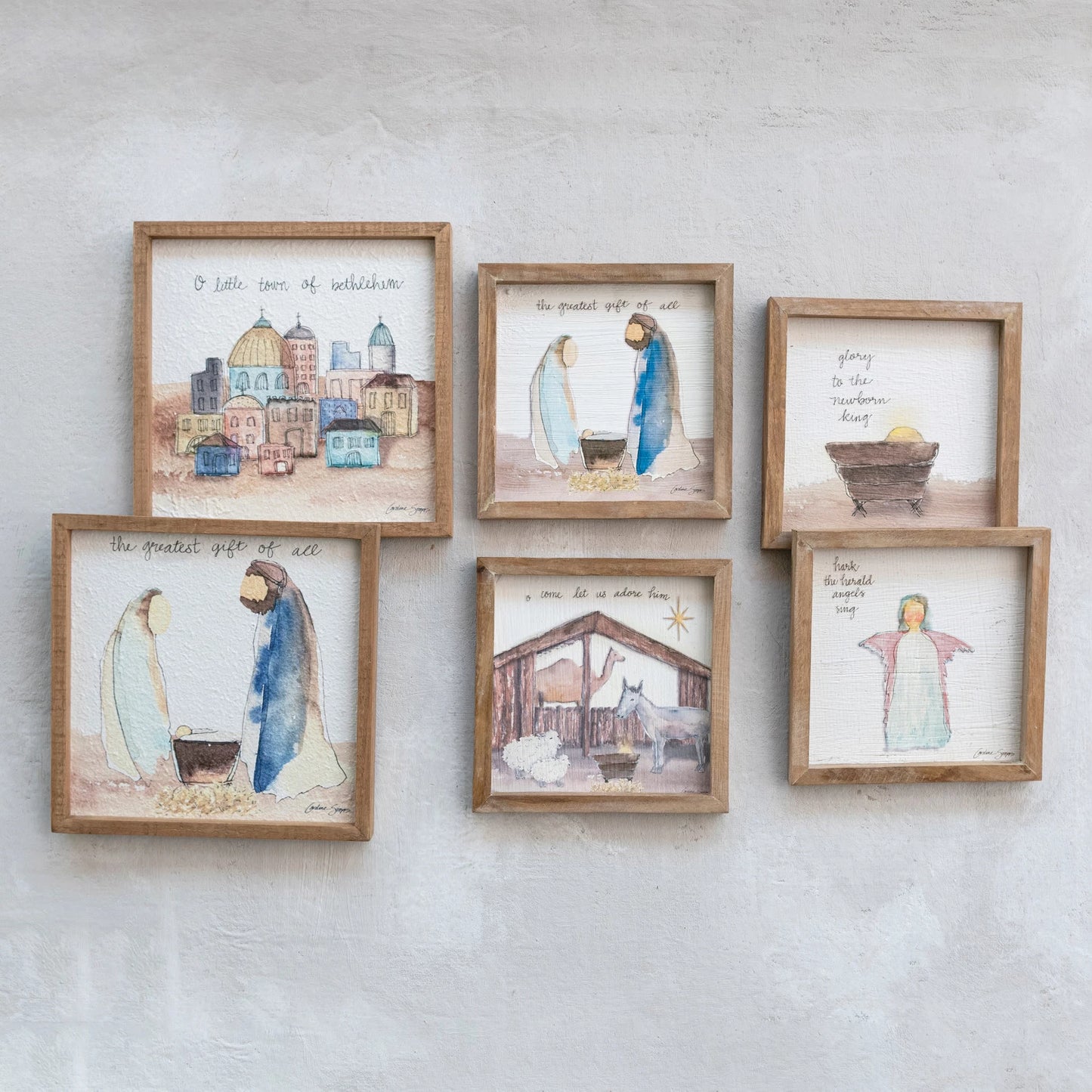 Holy Family Wood Wall Decor - 2 Prints