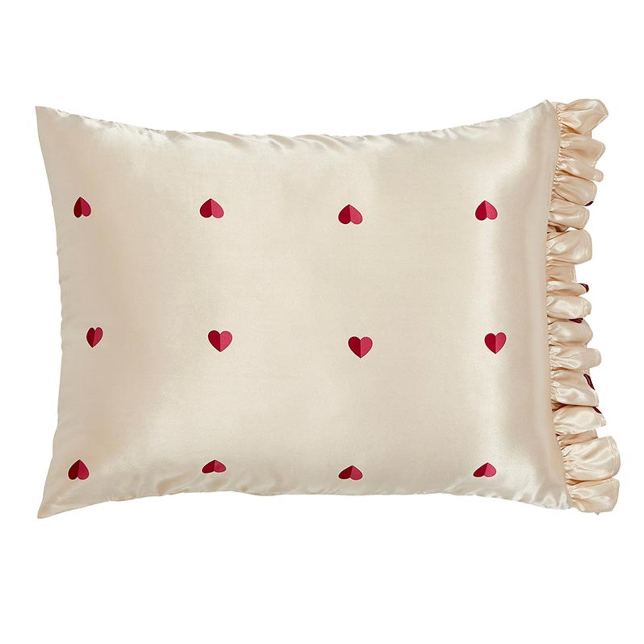 Ruffled Hearts Satin Pillowcase