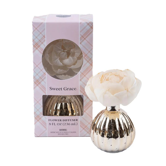 Sweet Grace Flower Diffuser - Mercury Glass Jar