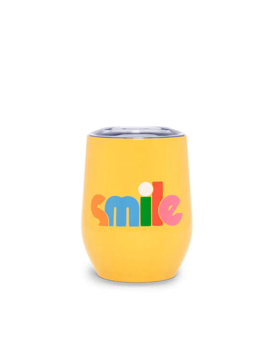 Smile Stainless Steel Glass with Lid