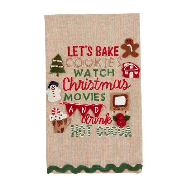 Let's Bake Cookies Embroidered Towel