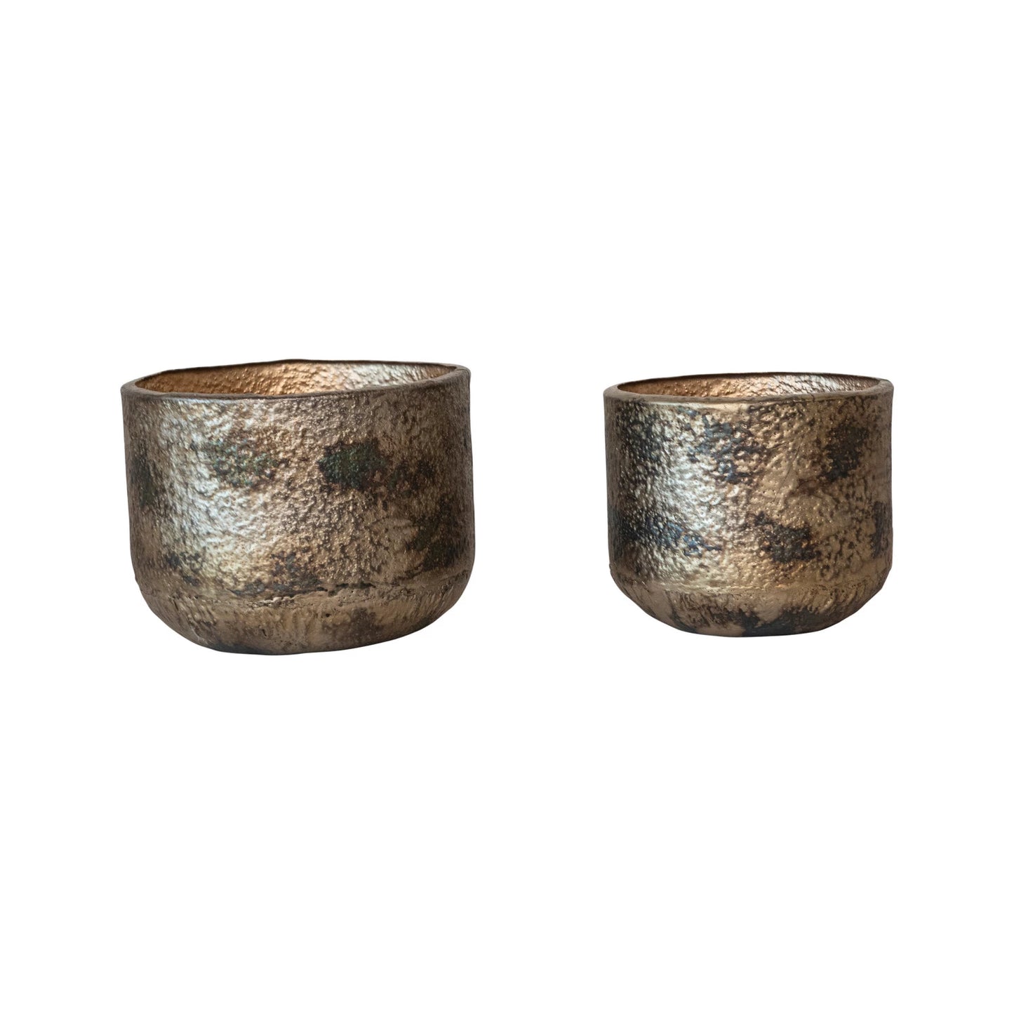 Oxidized Metal Planters, 2 sizes