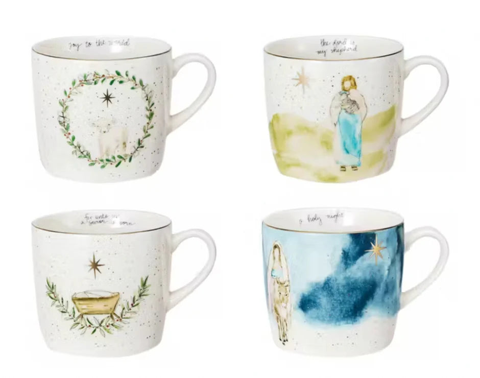 Nativity Scene Mugs, 4 Styles