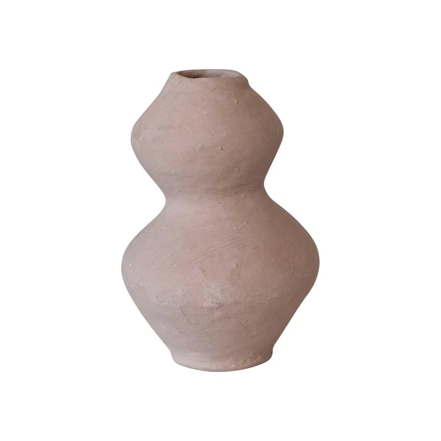 Paper Mache Vase, Dusty Rose