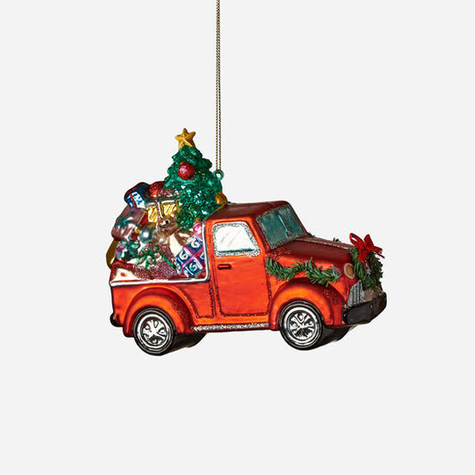 Red Truck w/ Packages Ornament