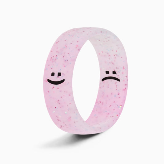 Flip Rings Smile Frown - Pink Sparkle color