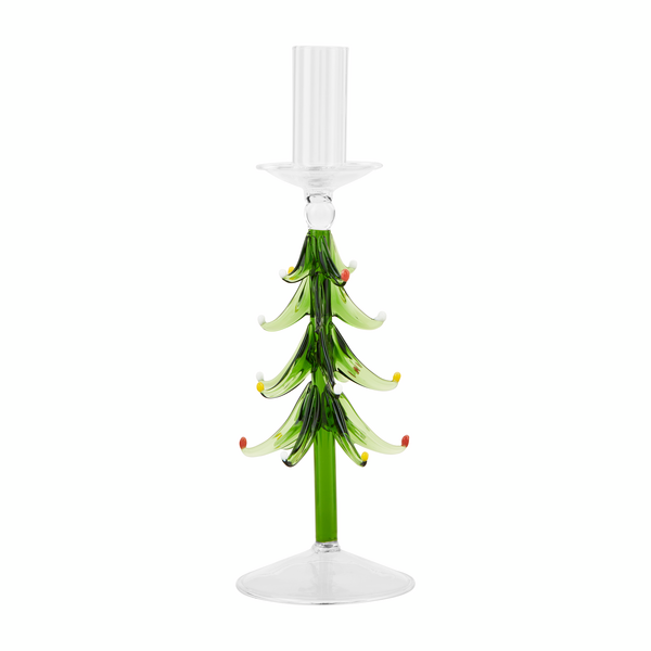 Large Glass Tree Taper Holder