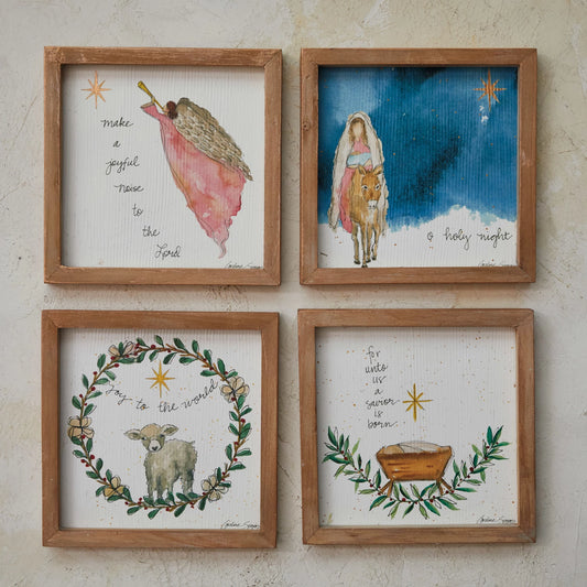 Wood Framed Nativity Decor, 4 Styles