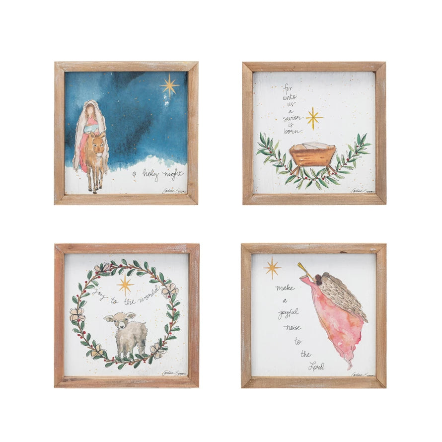 Wood Framed Nativity Decor, 4 Styles