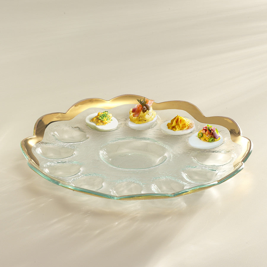 Annie Glass Roman Antique Deviled Egg Platter