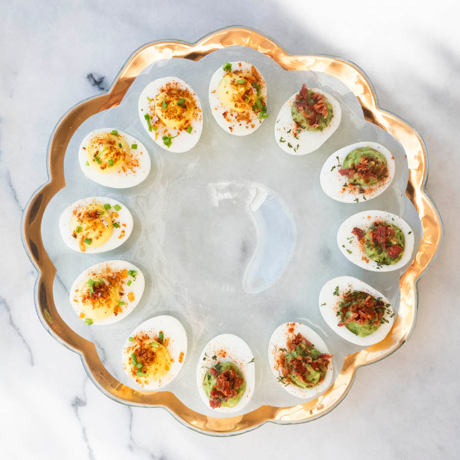 Annie Glass Roman Antique Deviled Egg Platter